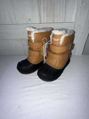 Cat & Jack Denver Waterproof Winter Snow Boots Size 11 Cognac Brown